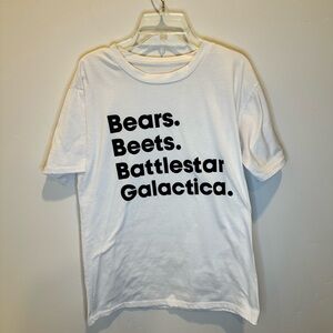 Bears Beats Battlestar Galactica White T-Shirt Size Small Unisex